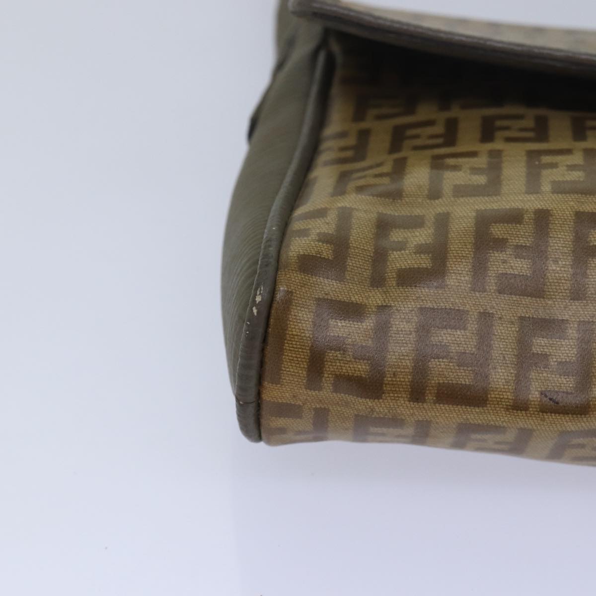 FENDI Zucchino Canvas Shoulder Bag Beige81011