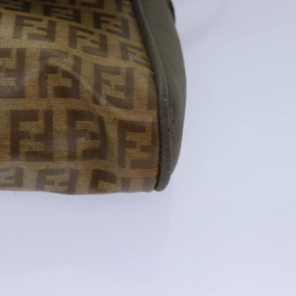 FENDI Zucchino Canvas Shoulder Bag Beige81011