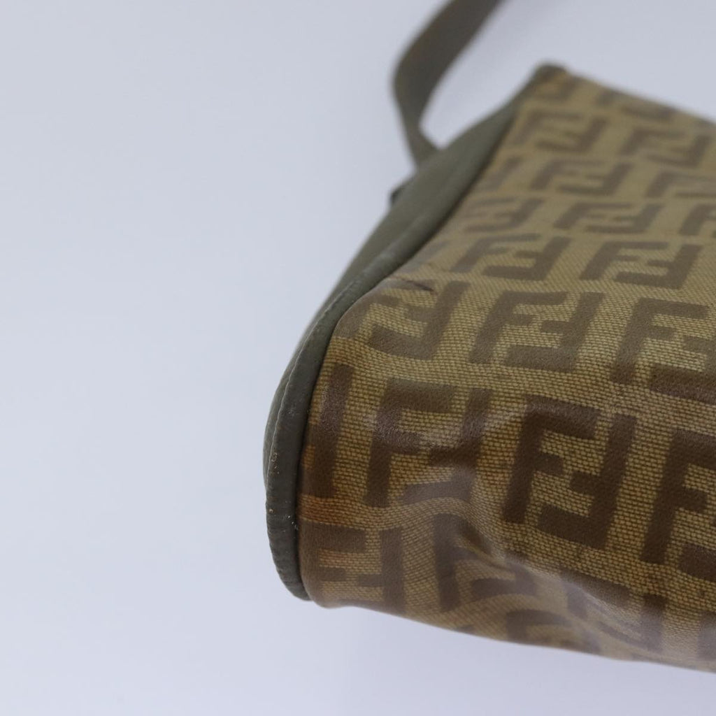 FENDI Zucchino Canvas Shoulder Bag Beige81011