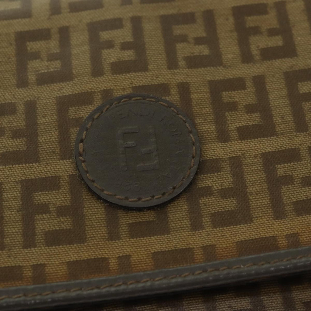 FENDI Zucchino Canvas Shoulder Bag Beige81011