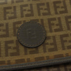 FENDI Zucchino Canvas Shoulder Bag Beige81011
