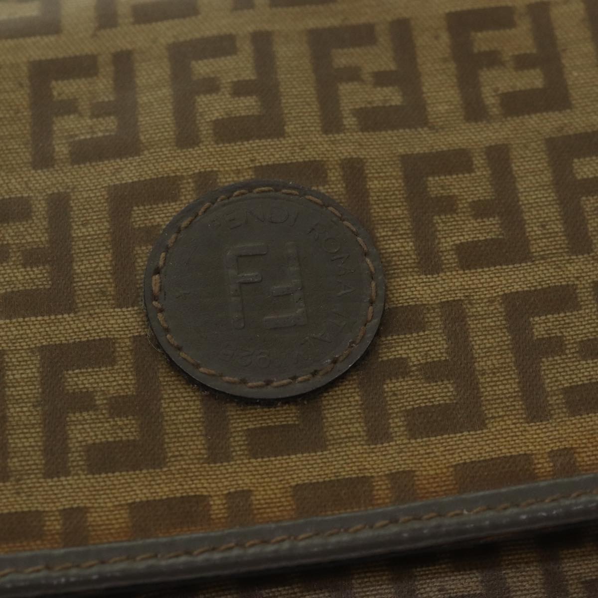 FENDI Zucchino Canvas Shoulder Bag Beige81011