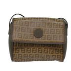 FENDI Zucchino Canvas Shoulder Bag Beige81011