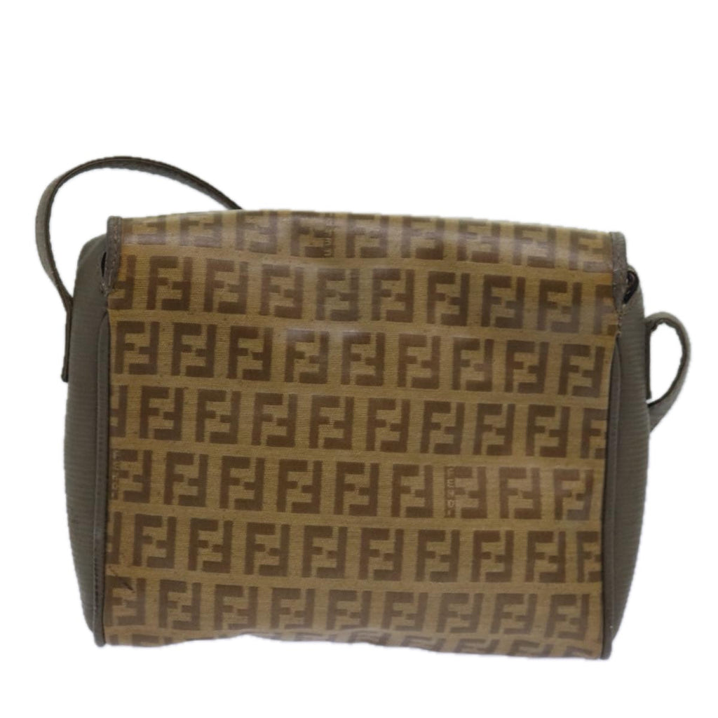 FENDI Zucchino Canvas Shoulder Bag Beige81011