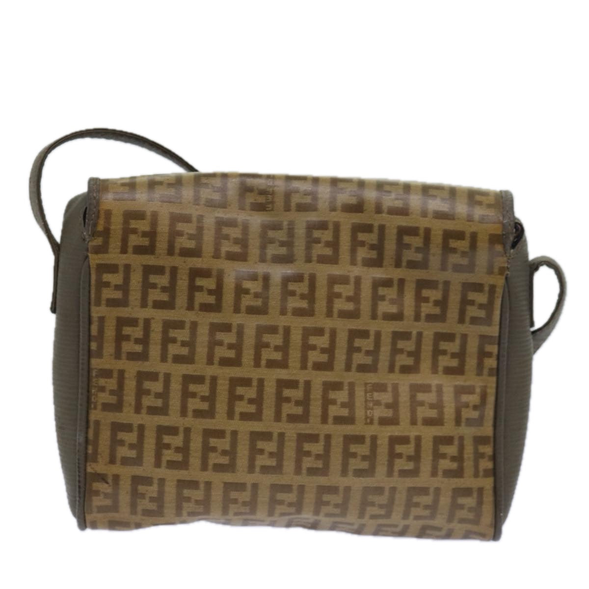 FENDI Zucchino Canvas Shoulder Bag Beige81011