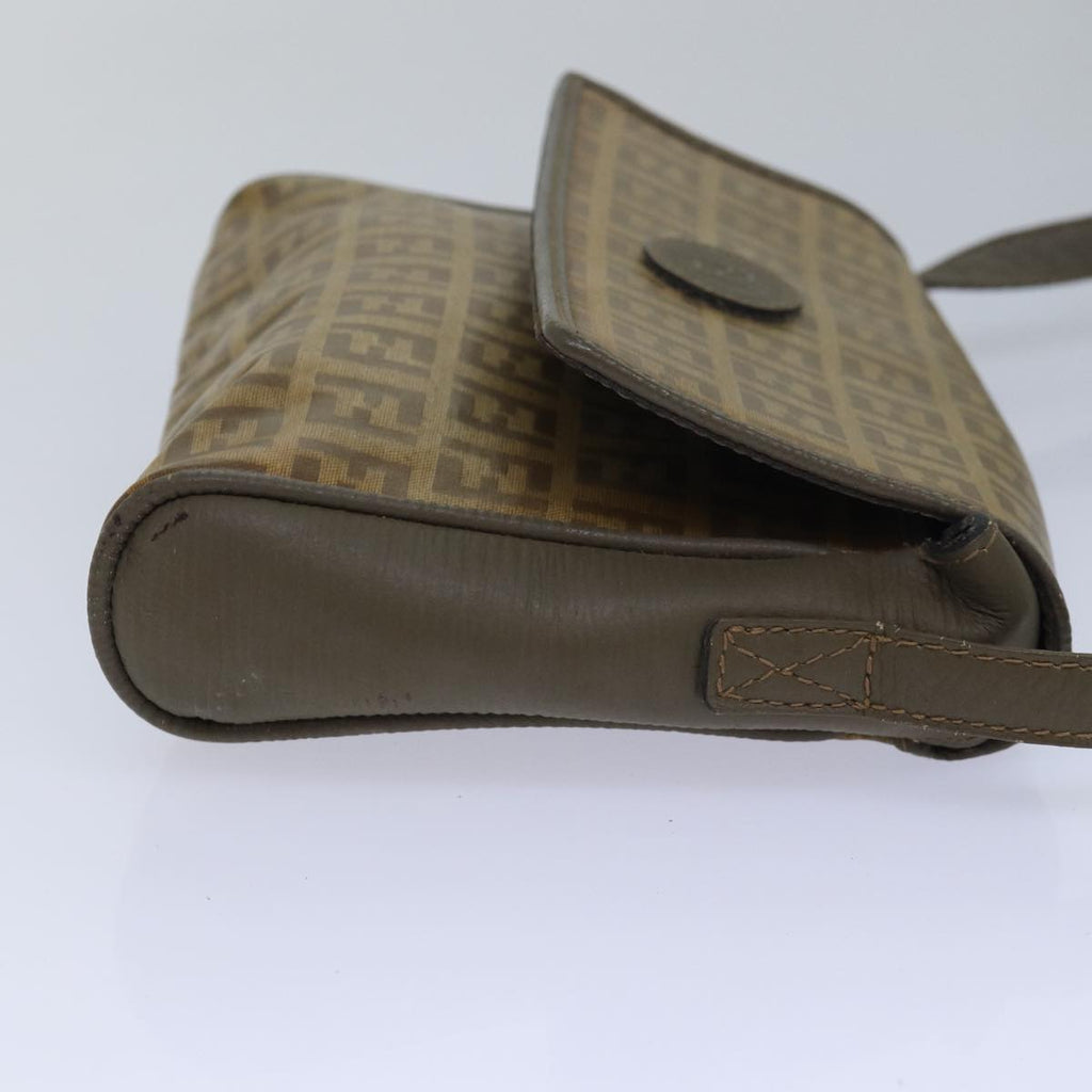 FENDI Zucchino Canvas Shoulder Bag Beige81011