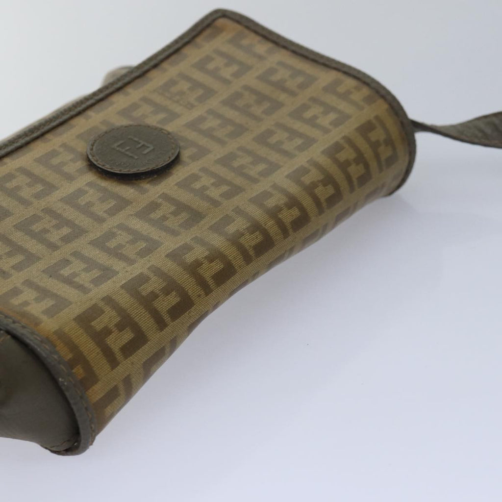 FENDI Zucchino Canvas Shoulder Bag Beige81011