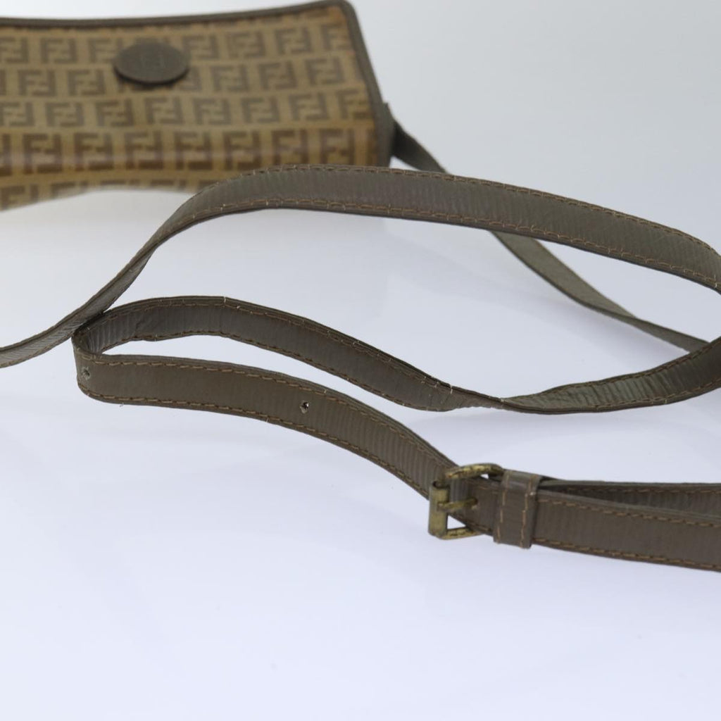 FENDI Zucchino Canvas Shoulder Bag Beige81011