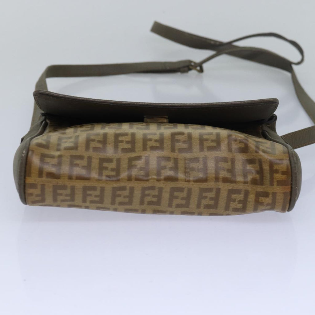 FENDI Zucchino Canvas Shoulder Bag Beige81011