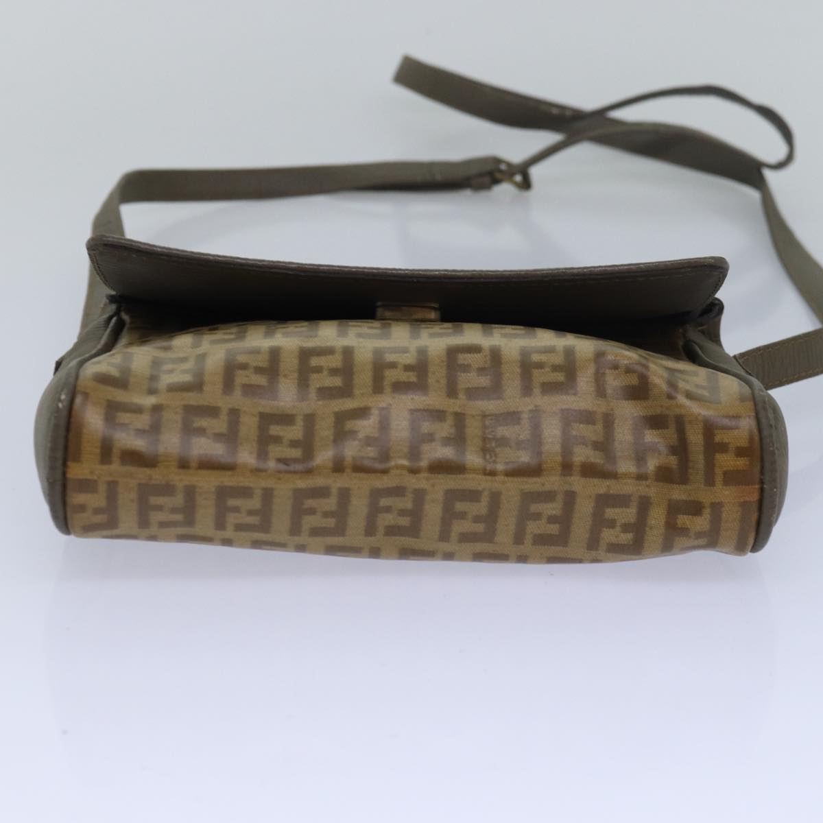 FENDI Zucchino Canvas Shoulder Bag Beige81011
