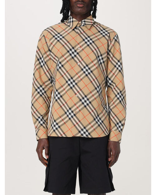 Burberry Classic Check Long Sleeve Shirt Men Nude