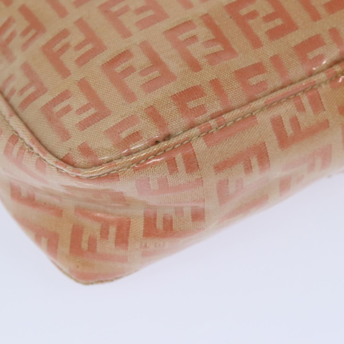 FENDI Zucchino Canvas Hand Bag Enamel Orange81071