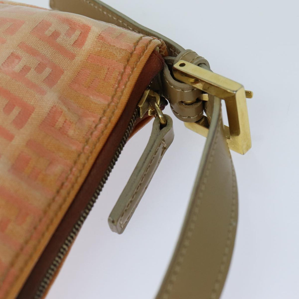 FENDI Zucchino Canvas Hand Bag Enamel Orange81071