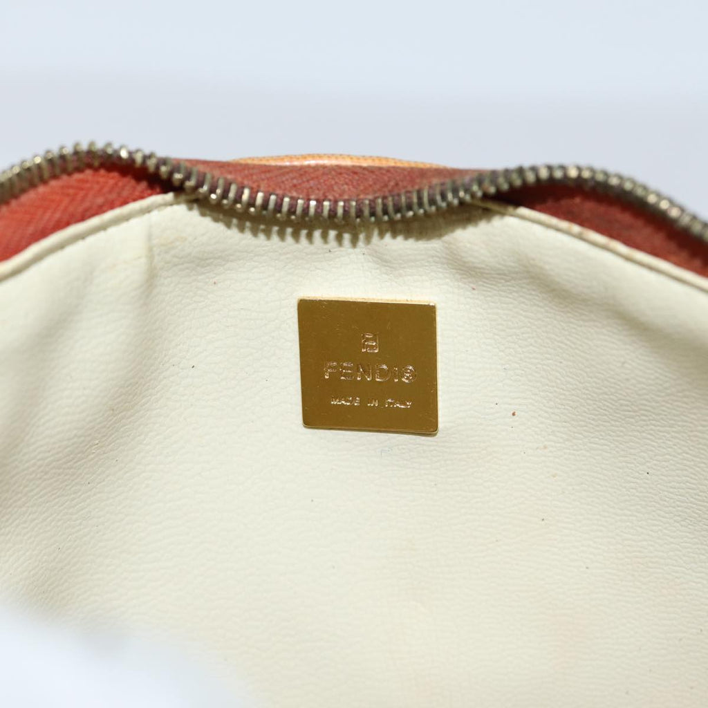 FENDI Zucchino Canvas Hand Bag Enamel Orange81071