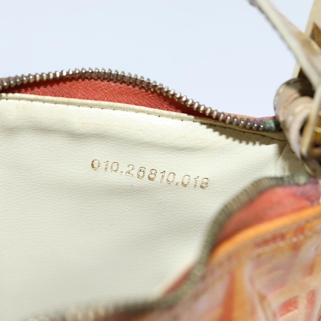 FENDI Zucchino Canvas Hand Bag Enamel Orange81071