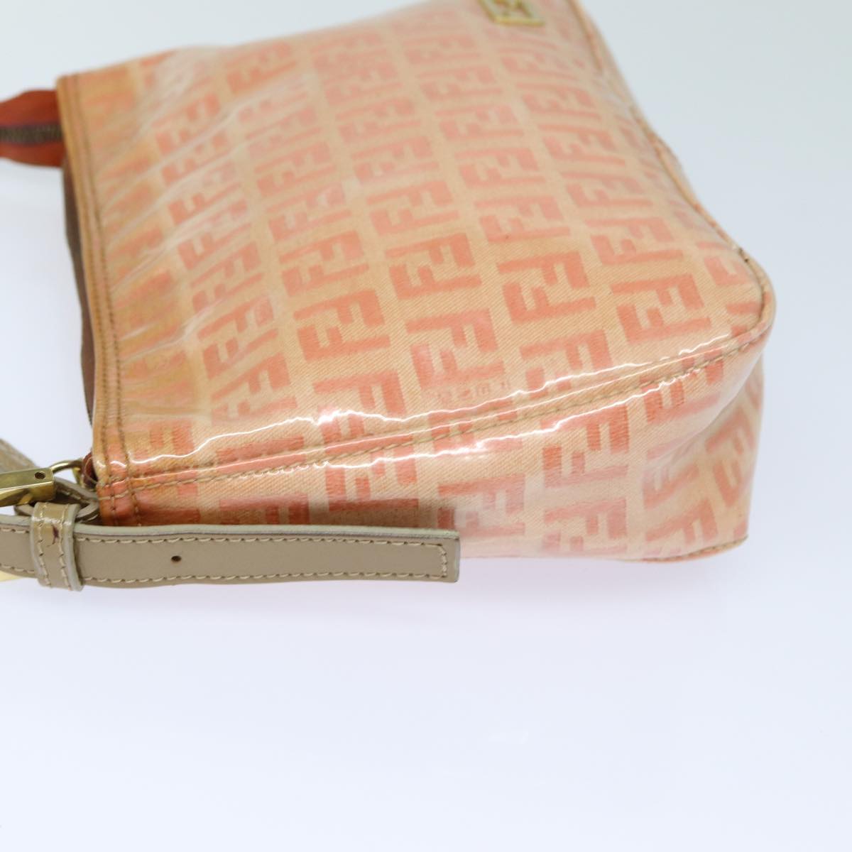 FENDI Zucchino Canvas Hand Bag Enamel Orange81071