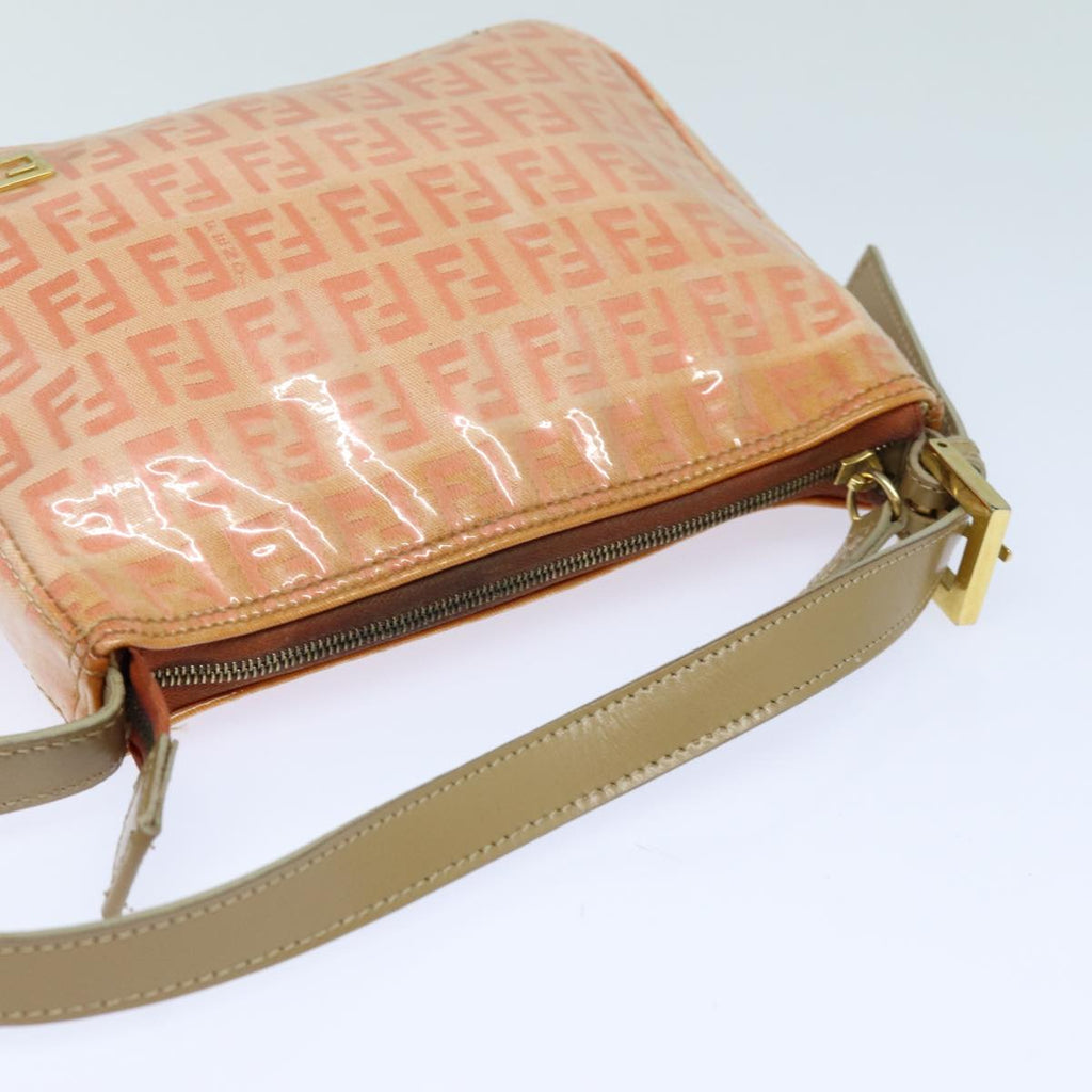FENDI Zucchino Canvas Hand Bag Enamel Orange81071