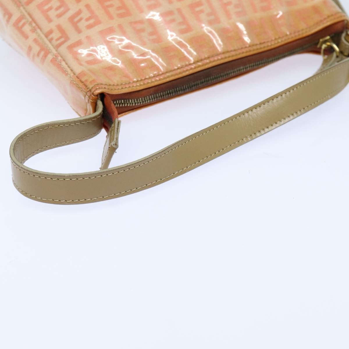 FENDI Zucchino Canvas Hand Bag Enamel Orange81071