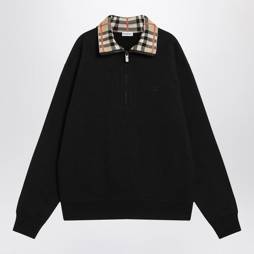 BURBERRY Men's Half-Zip Sweatshirt with Raised Collar