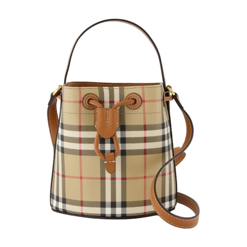 BURBERRY Mini Printed Canvas Bucket Handbag