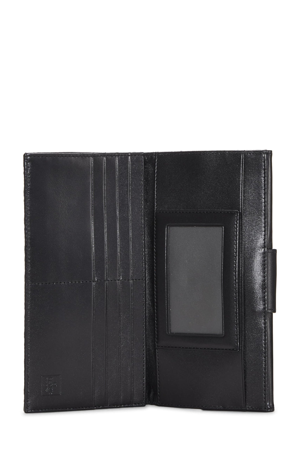 Fendi,  Black Zucchino Canvas Long Wallet, Black