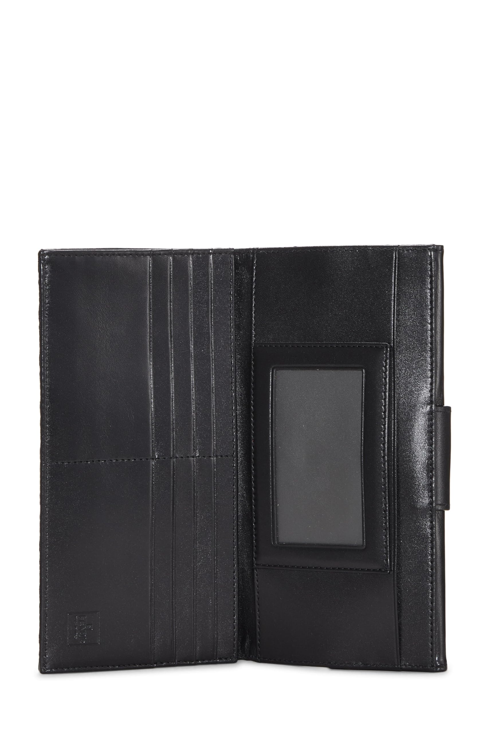 Fendi,  Black Zucchino Canvas Long Wallet, Black
