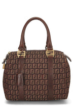 Fendi,  Brown Zucchino Boston Bag Mini, Brown