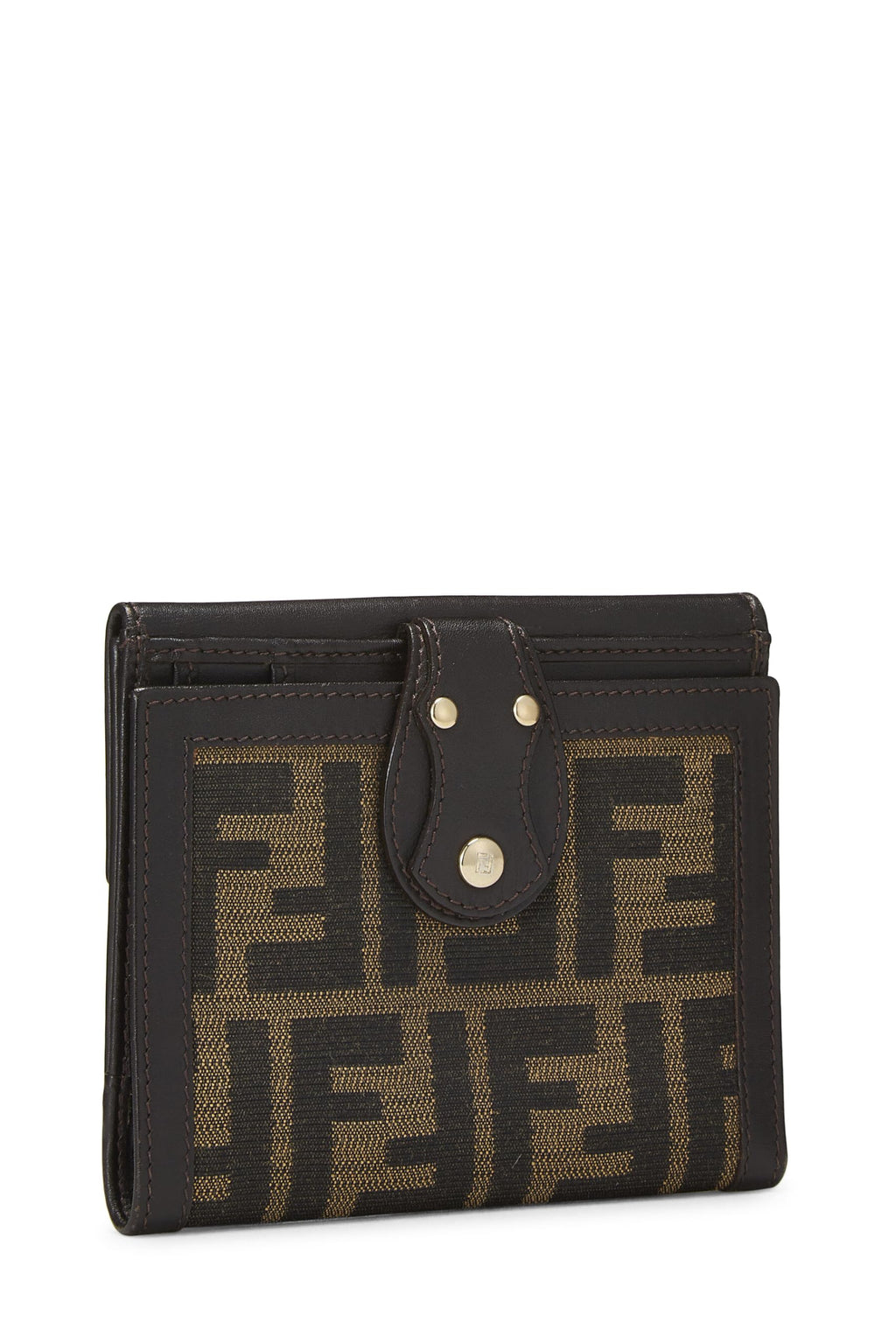 Fendi,  Brown Zucca Canvas Compact Wallet, Brown
