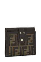 Fendi,  Brown Zucca Canvas Compact Wallet, Brown