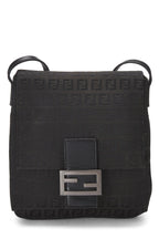 Fendi,  Black Zucchino Canvas Tube Messenger Small, Black