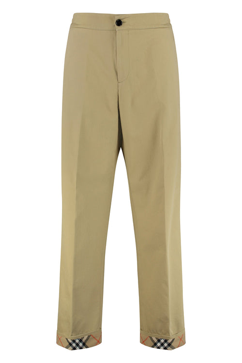 BURBERRY Classic Cotton Trousers for Men - FW25 Collection