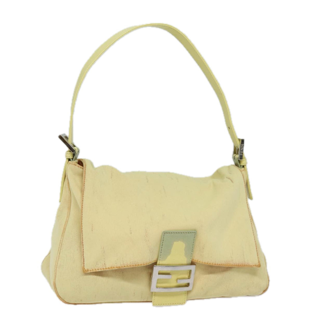 FENDI Mamma Baguette Shoulder Bag Nylon Yellow81189