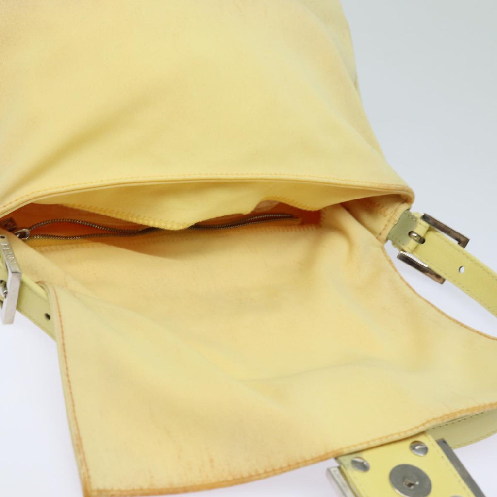 FENDI Mamma Baguette Shoulder Bag Nylon Yellow81189