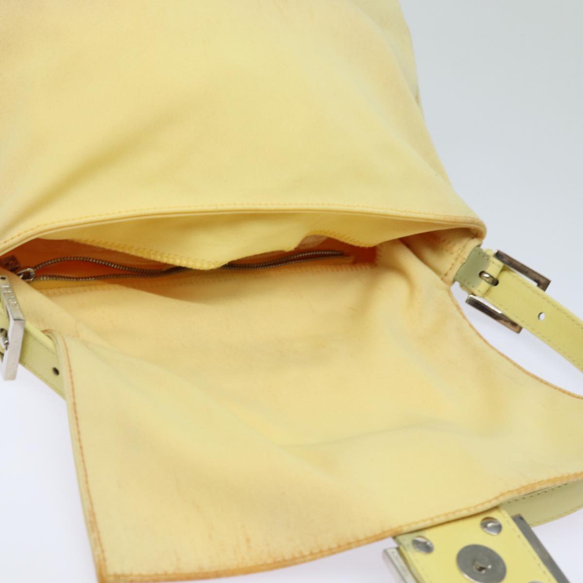FENDI Mamma Baguette Shoulder Bag Nylon Yellow81189