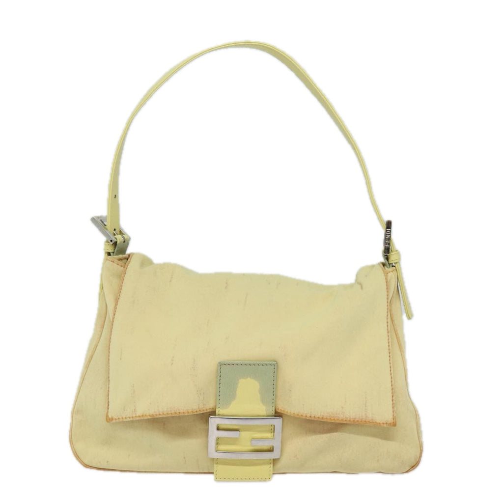 FENDI Mamma Baguette Shoulder Bag Nylon Yellow81189