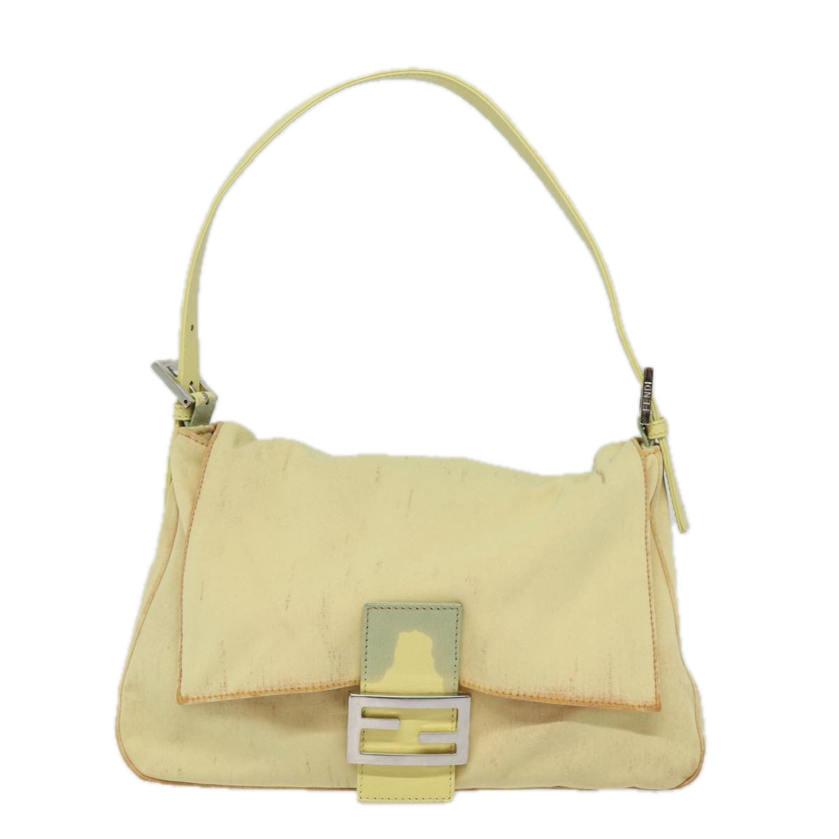 FENDI Mamma Baguette Shoulder Bag Nylon Yellow81189