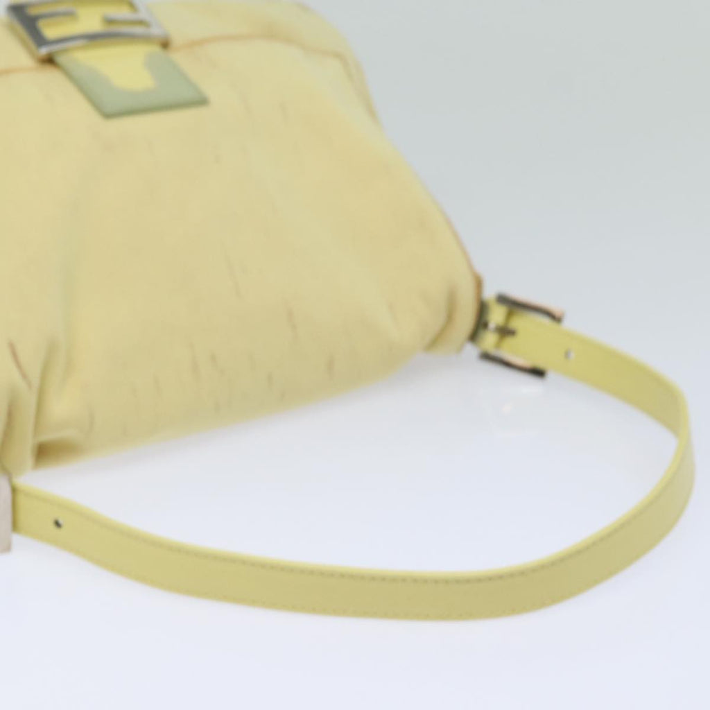 FENDI Mamma Baguette Shoulder Bag Nylon Yellow81189