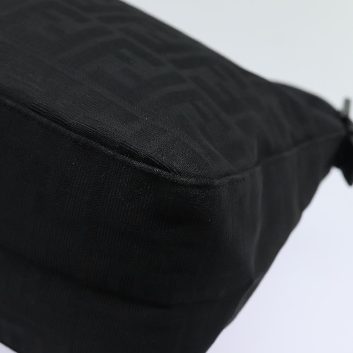 FENDI Zucca Canvas Mamma Baguette Shoulder Bag Black81190