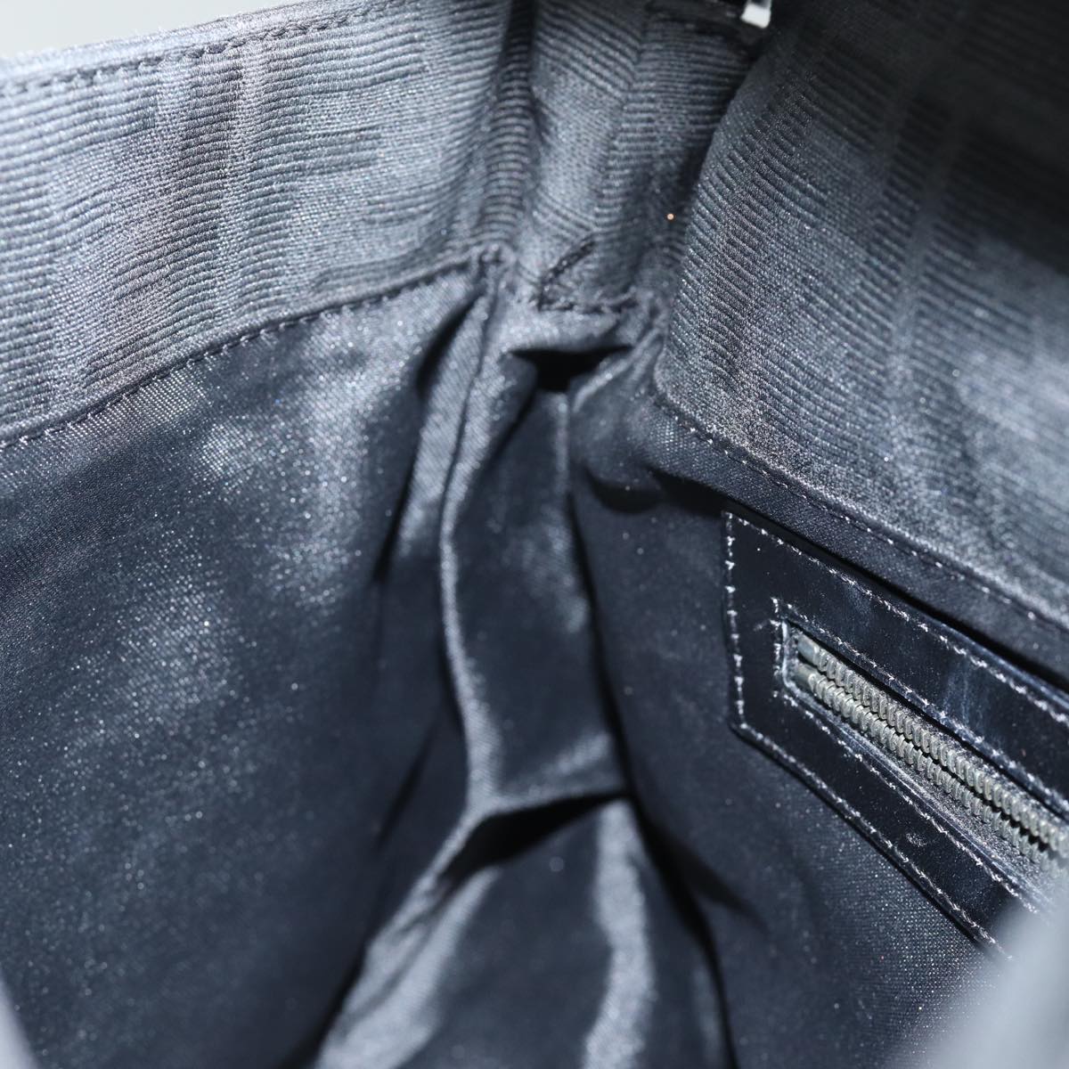 FENDI Zucca Canvas Mamma Baguette Shoulder Bag Black81190