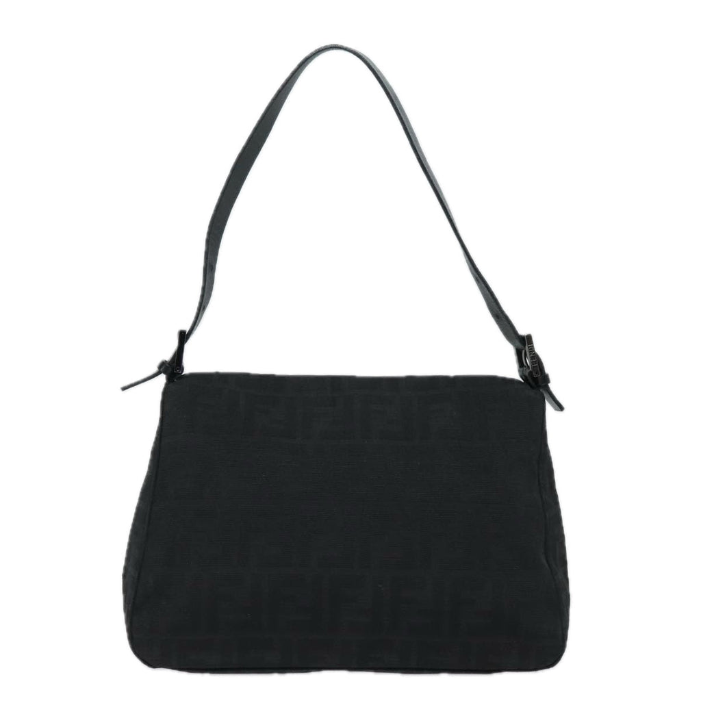 FENDI Zucca Canvas Mamma Baguette Shoulder Bag Black81190