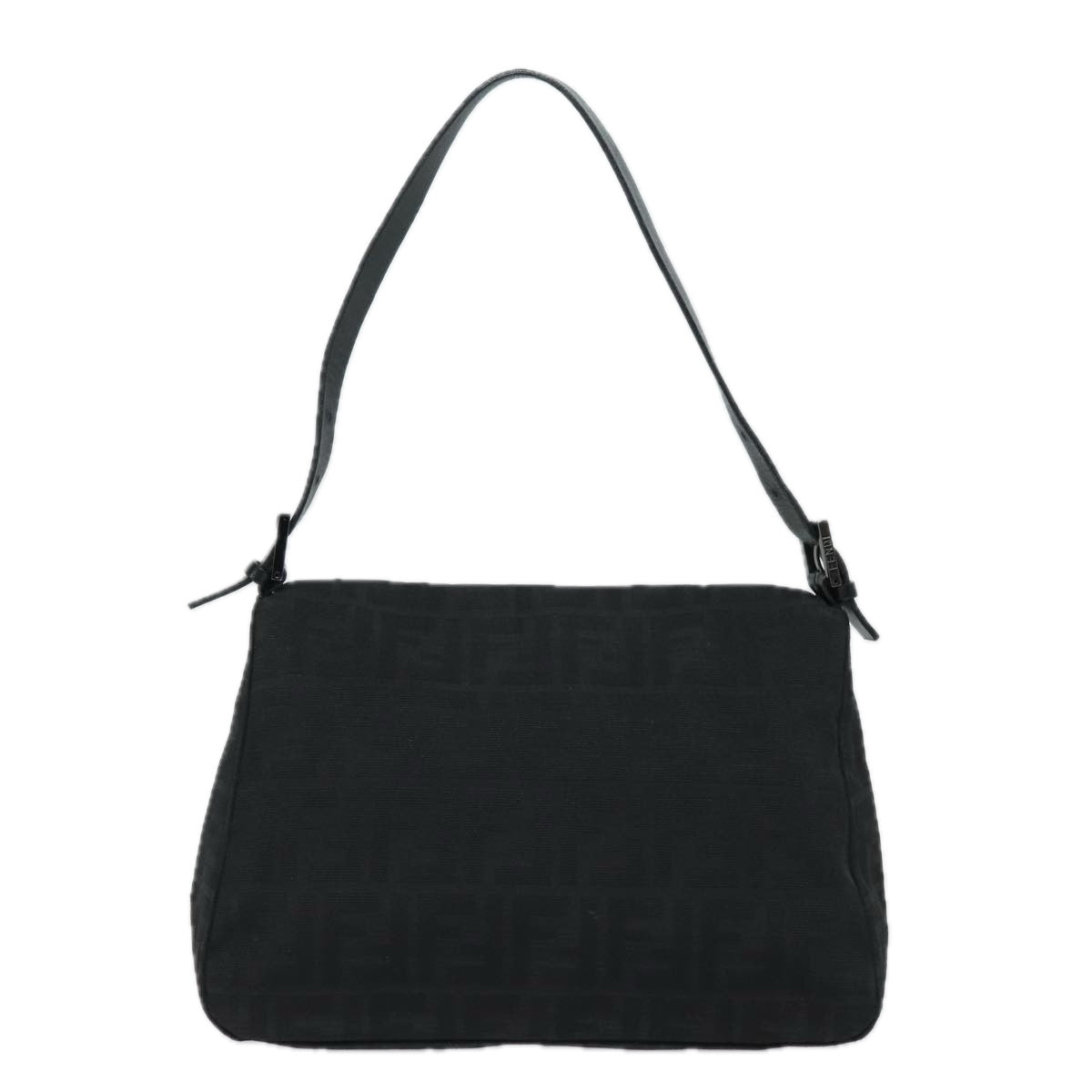 FENDI Zucca Canvas Mamma Baguette Shoulder Bag Black81190