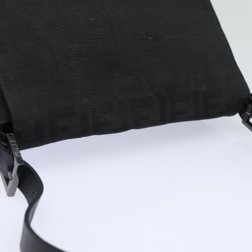 FENDI Zucca Canvas Mamma Baguette Shoulder Bag Black81190