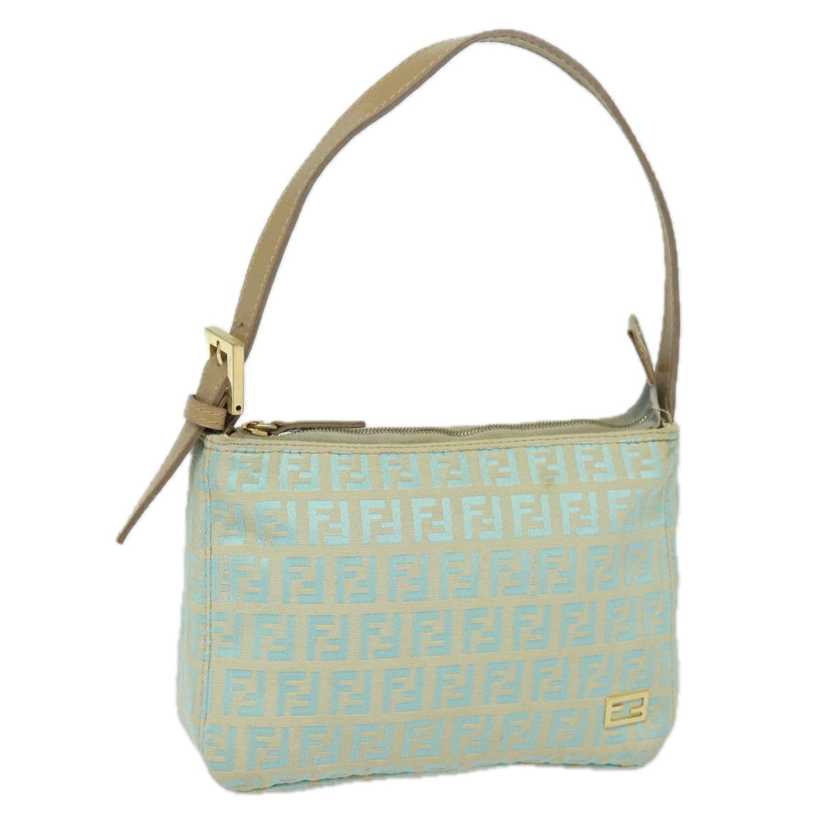 FENDI Zucchino Canvas Hand Bag Light Blue81191