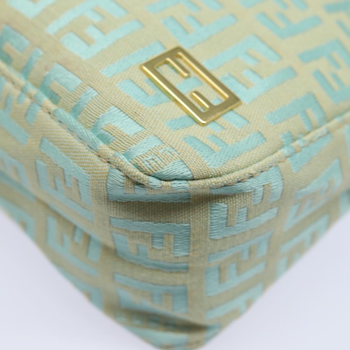 FENDI Zucchino Canvas Hand Bag Light Blue81191