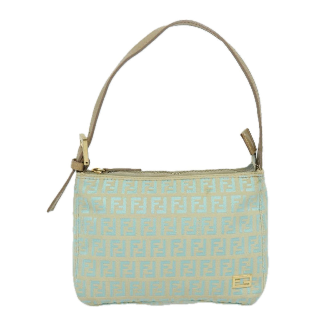 FENDI Zucchino Canvas Hand Bag Light Blue81191