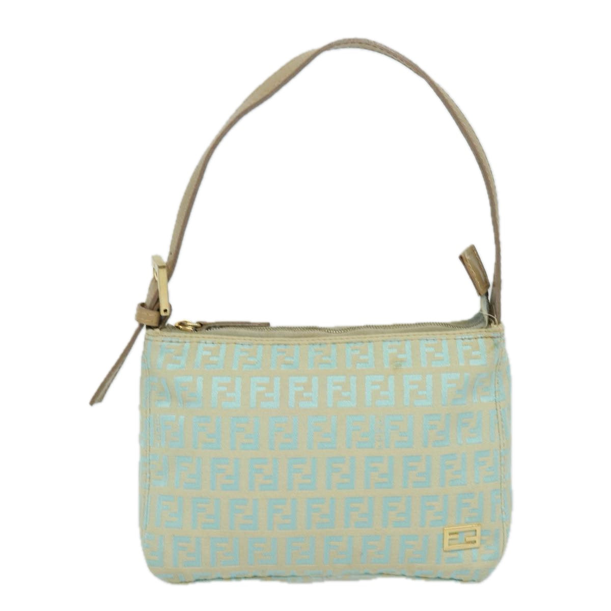 FENDI Zucchino Canvas Hand Bag Light Blue81191