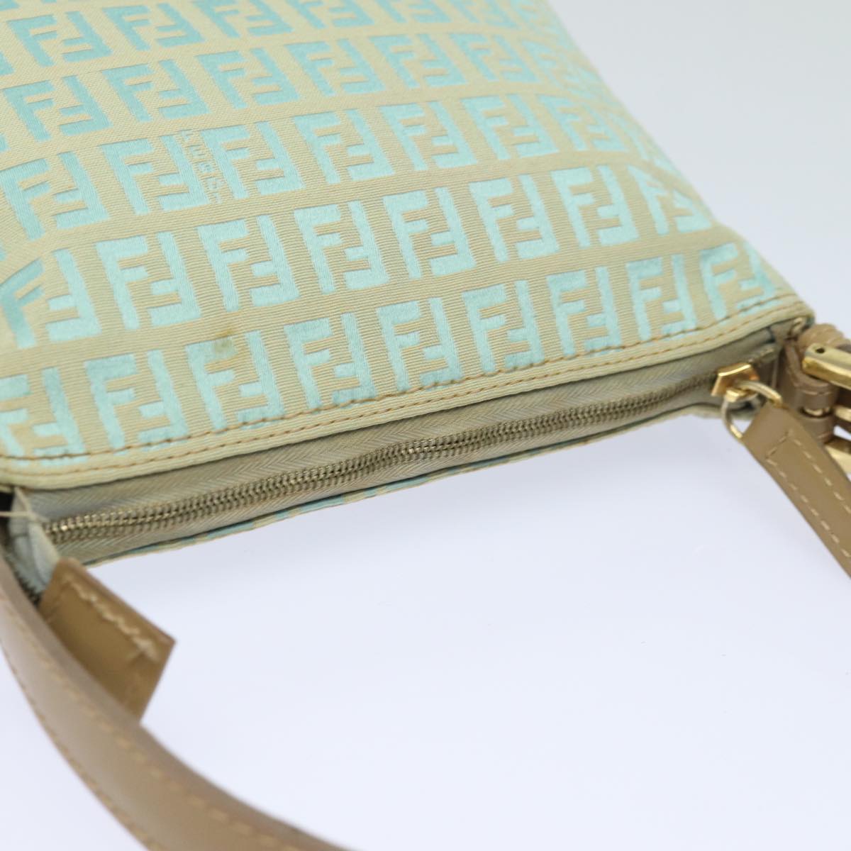 FENDI Zucchino Canvas Hand Bag Light Blue81191