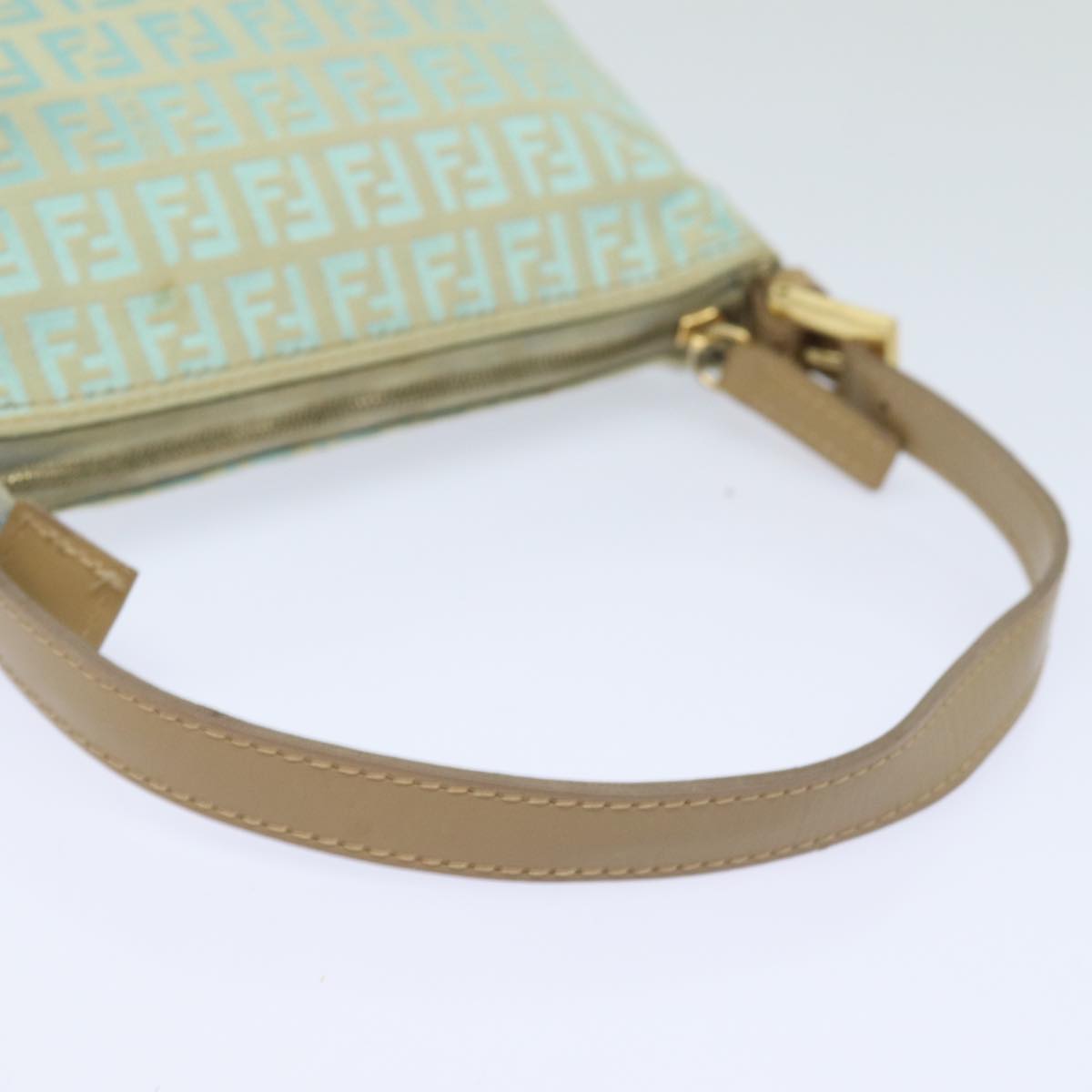 FENDI Zucchino Canvas Hand Bag Light Blue81191