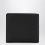 Balenciaga Black Bi-Fold Credit Wallet In Hammered Leather Men