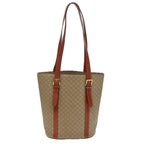 CELINE Macadam Canvas Shoulder Bag Beige  81194